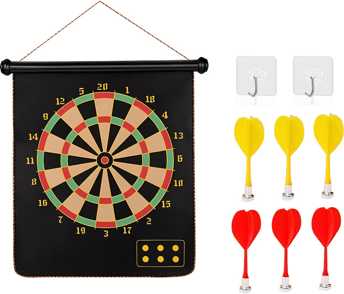 SP® Dartbord - Dartbord Set - Dartbord met Accessoires - Zwart - 36cm x 36cm x 46cm