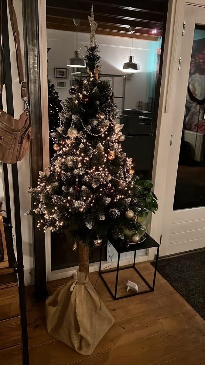 Allen met 50 Kerstbalhaakjes 3-4cm 44-delig |decoratie met en piek goud bruin met glitters ketting |kunstst