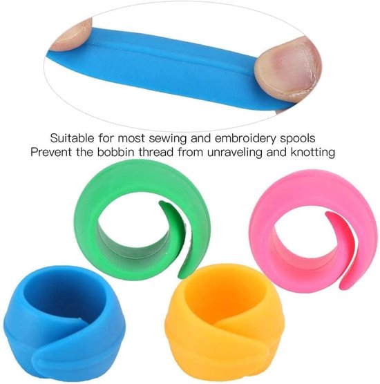 40 STKS Kleurrijke Draad Spool Huggers Spoelhouder Draad Controle Spoel Houder Clips voor Borduren Quilten en Naaigaren — afbeelding 3
