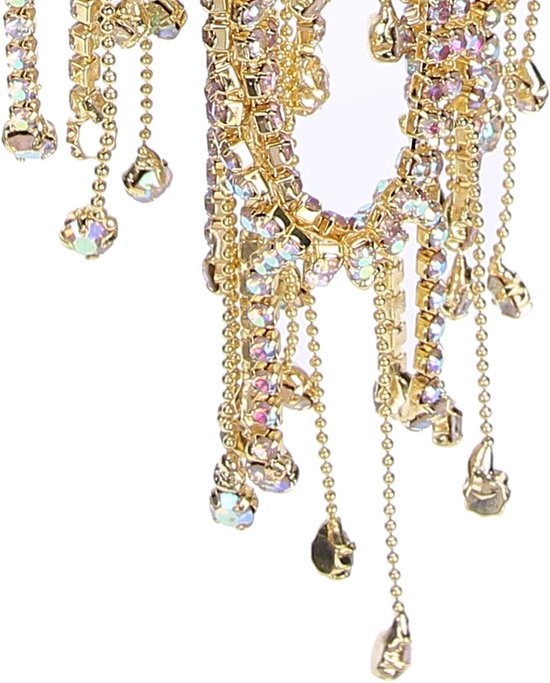 ketting franje bruids applicatie trim kristal kleding tas bruiloft decoratie sieraden naaien doe-het-zelf ambachten (goud) — afbeelding 4