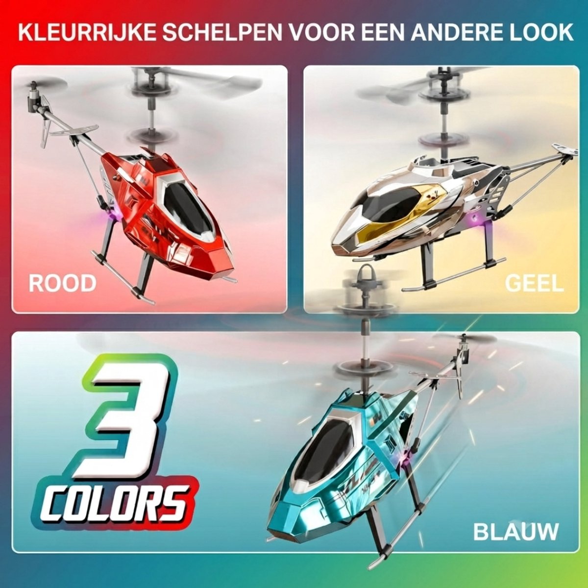 SP® Rc Helicopter - Rc Helicopter voor Buiten - Bestuurbare Helikopter - Blauw - 31cm x 6cm x 14cm — cadeau in Spellen & Speelgoed - foto 8