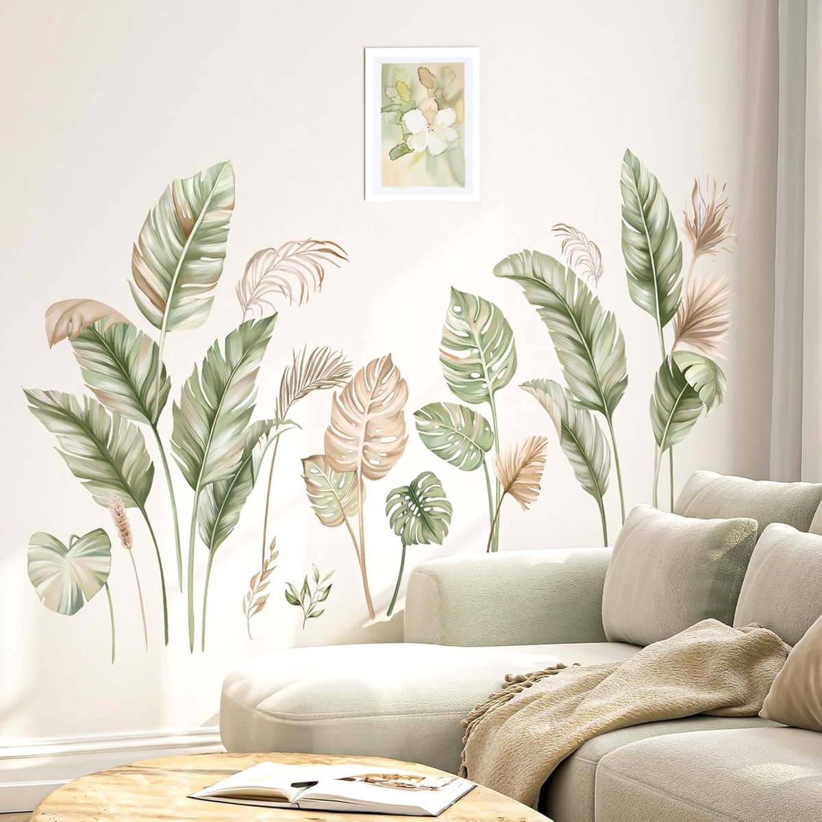 wondever Boho Palmbladeren Muurstickers Tropische Groene Planten Schil en Plak Muurkunst Stickers voor Woonkamer Slaapkamer TV Achtergrond