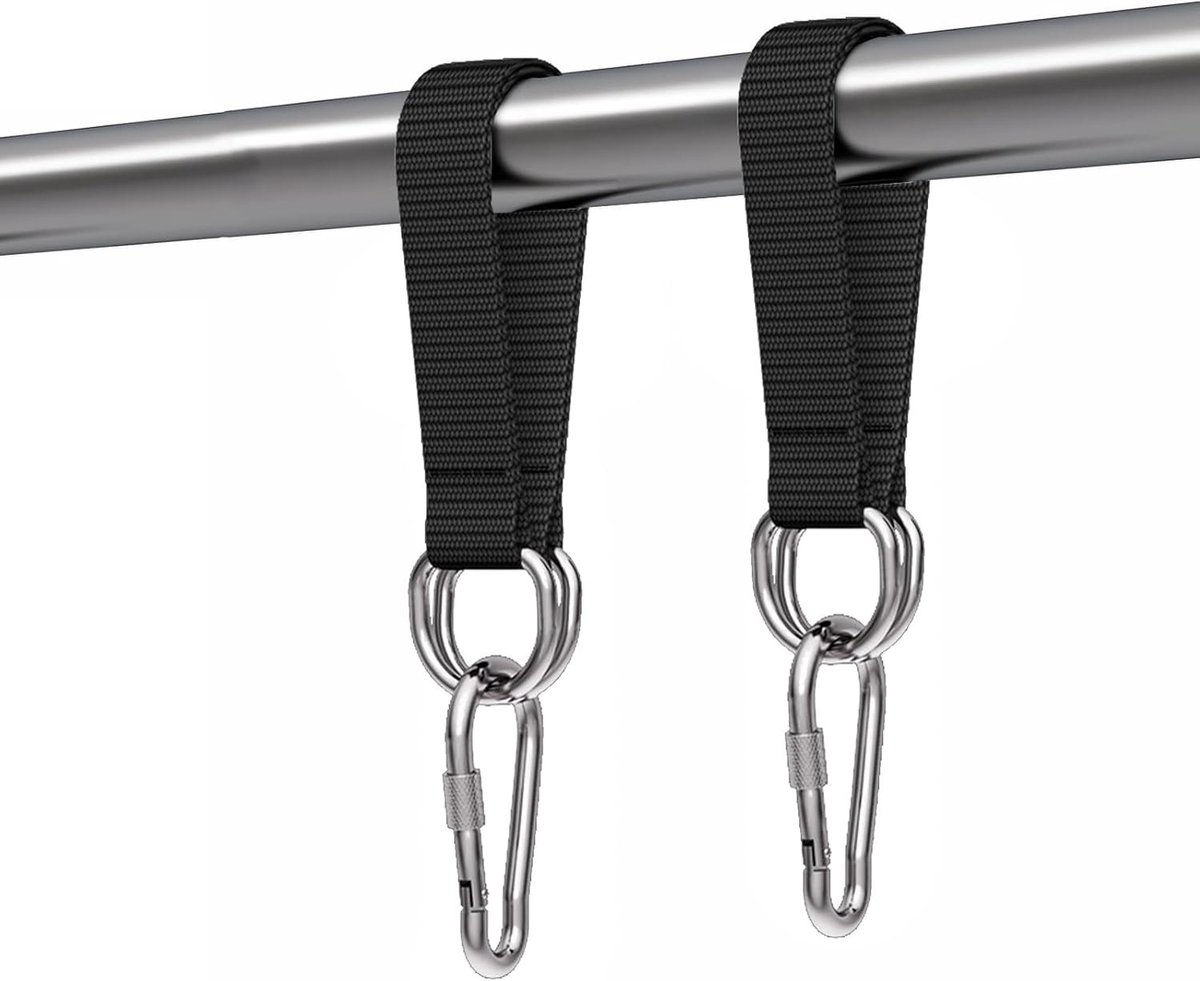 Hammock Bevestiging met 2 Carabiners, 30 cm Lange Polyester Straps voor Bomen en Schommels