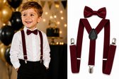 Bretels Vlinderstrik Kind - 1 t/m 5 jaar - Jongens Bretels - Bordeaux Rood