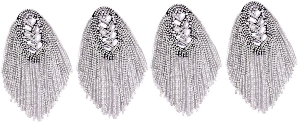 Luxe Schoudertassels met Borduursels en Fringes - 2 Paar Schouderpads voor Kostuums en Feestkleding