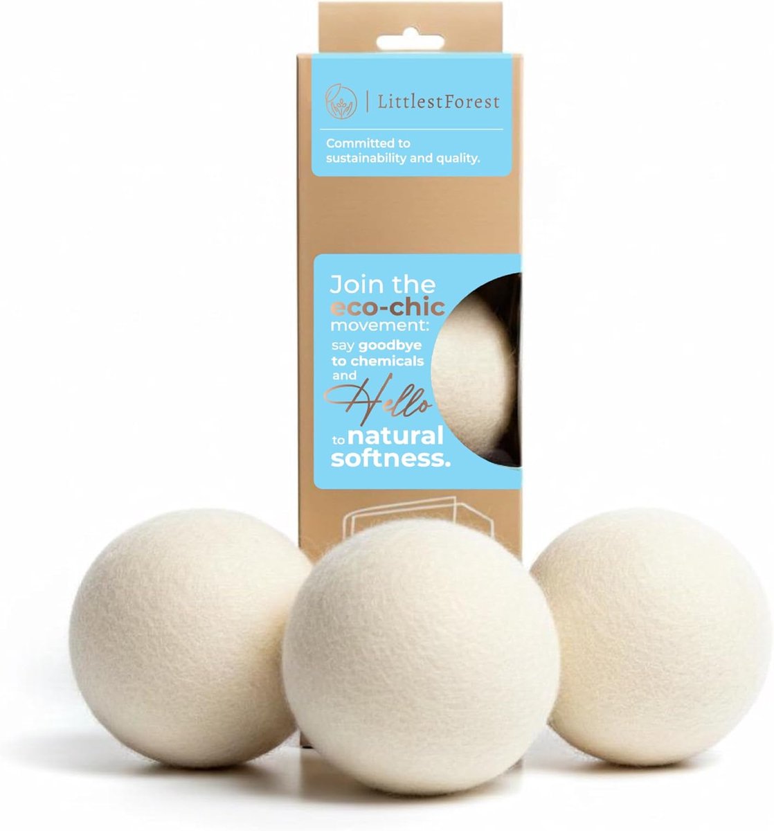 Wasdroger ballen XL - Natuurlijke wol - Vermindert statische lading - Versnelt het drogen - SnelShoppen