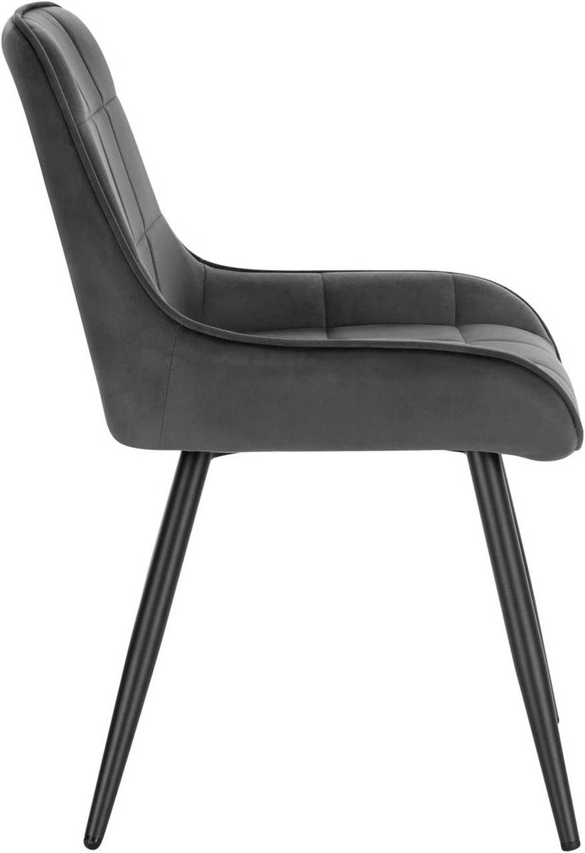 SureDeal® - Set - Eetkamerstoelen fluweel - Keukenstoel gestoffeerd - Ergonomische stoel - Rugleuning - 38x43x81,5 cm