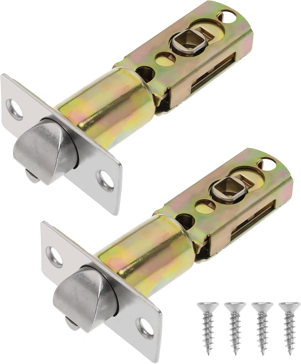 2 Stks Tubular Mortice Latch Rvs Tubular Deurvergrendeling Verstelbare Klink Accessoires Voor Hendel Deurgrepen Interne Deurgrepen