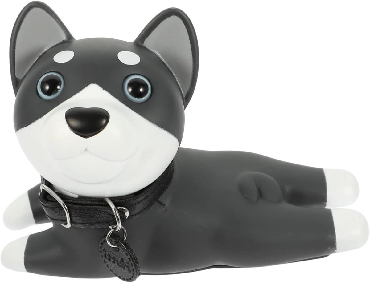Deurstopper Hond - Deurwig Antislip - Veiligheid Thuis - Decoratief PVC Materiaal - 13.5 x 8.7 x 6.2 cm - Donkergrijs