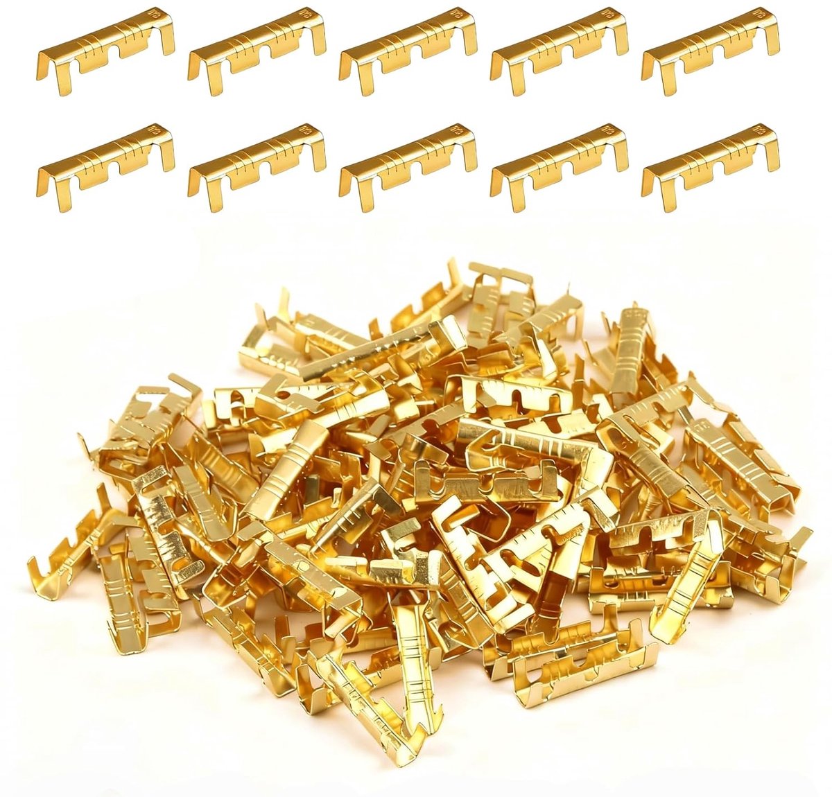 200 stuks stootverbinders, messing krimpverbinders, kabelverbinders om te krimpen, 0,5-1,5 mm², kabelverbinders voor autokabels, krimpklemmen, krimpverbinders, 24-8 AWG, niet-geïsoleerde