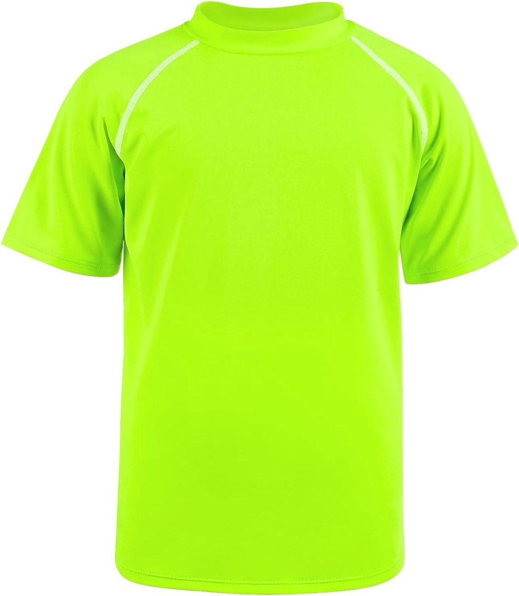 Rashguard voor kinderen, UPF50+ bescherming, blauw zwemshirt met opstaande kraag, UV-shirt, uniseks, strandbadshirt, watersporttop, sneldrogend, ademend, zwempak, surfen (130-150)