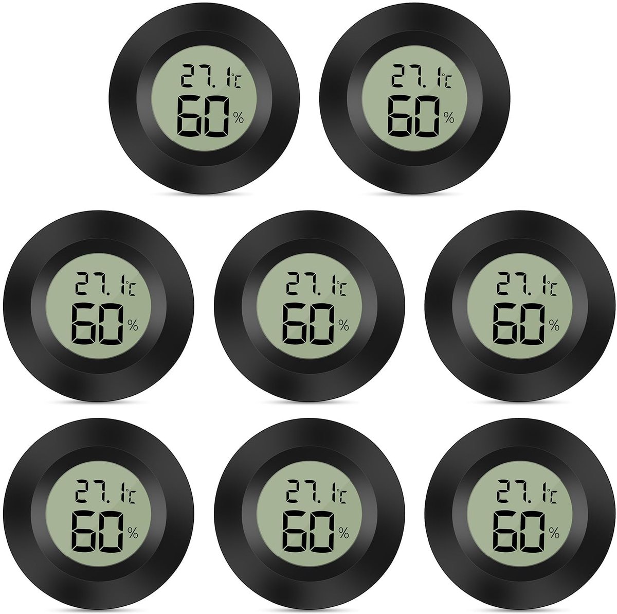 8 Mini Thermometer Hygrometer Binnen, Digitale LCD-monitor Luchtvochtigheidsmeter Kamerthermometer, Thermometer Vochtigheidsmeter voor huis, wijnkelder, kas, kelder