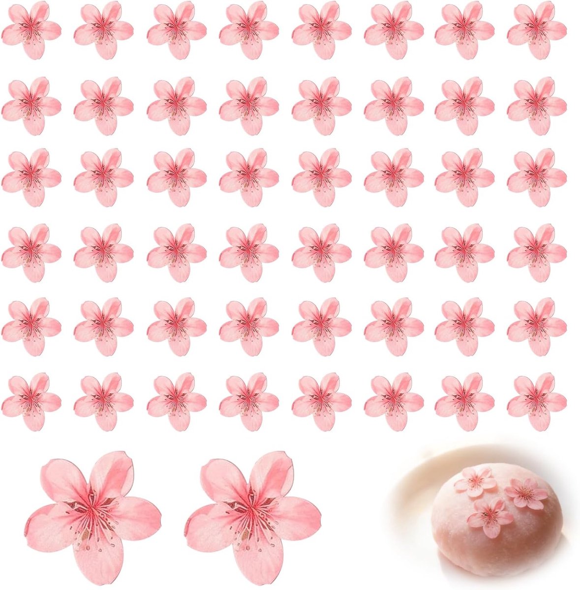Eetbare kersenbloesems voor taart, 3D Sakura verjaardagstaart, roze eetbare bloemen voor cupcake, bruiloft, doopfeest, taarttopper, waspapier, DIY