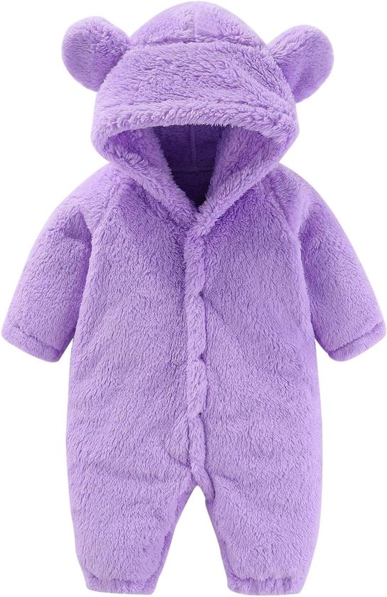 Baby Sneeuwpak - Baby Jumpsuit Romper - Baby Warm Houden - Met Fleece Gevoerd - Voor Pasgeborenen - Effen — afbeelding 5