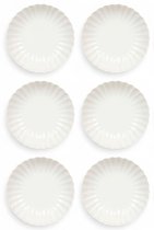 Cookinglife Diepe Borden Cardida - Pastaborden - Pasta Bowl - Aardewerk Off White - Vaatwasserbestendig en Magnetronbestendig - 20 cm, 6 Stuks