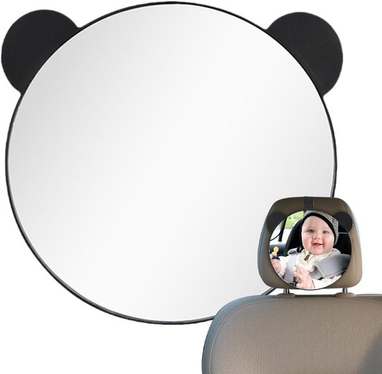 Baby Auto Spiegel - Achterbank Monitor - Veilig Reizen - Brede View - 175 x 175 x 3 cm - Zwart