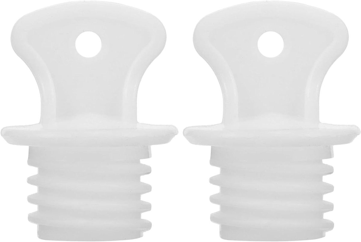 Warmwaterkruikstop - Rubberen plug - Warm Blijven - Lekvrije Afsluiting - 2 stuks - Wit
