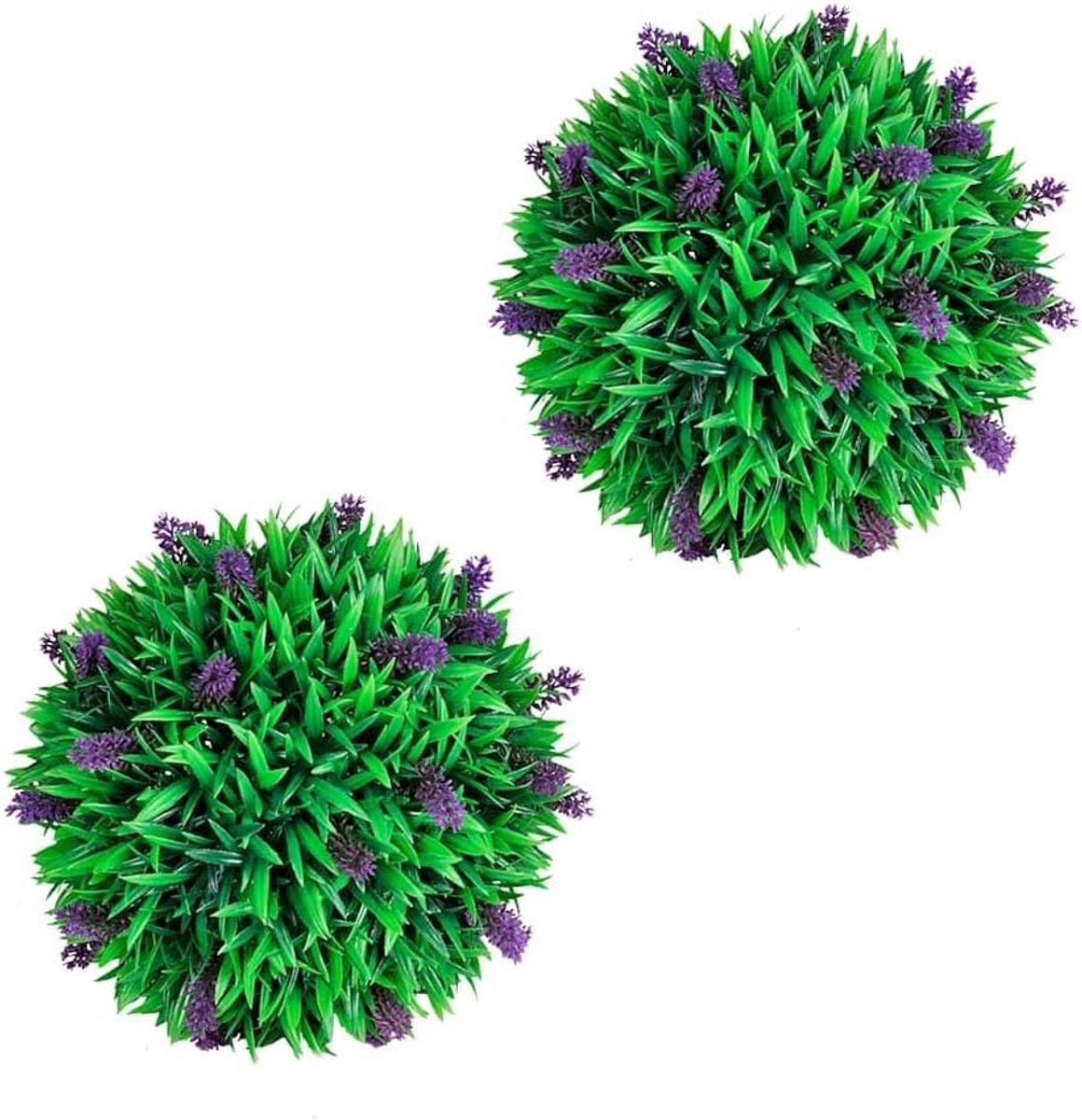 Kunst Buxusbal - Kunstplant Bal - Decoratie Binnen Buiten - Natuurgetrouw Uiterlijk - 30 cm Diameter - Groen Paars