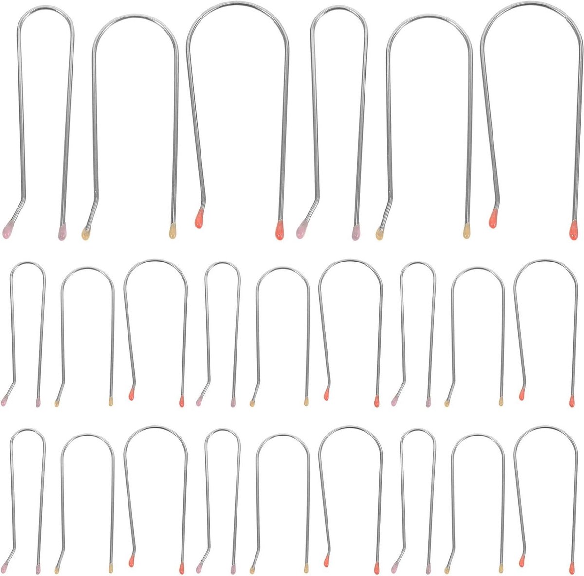 Haarroller Clips - Reserve Clips Krultangen - Haar Stijlen - Verschillende Maten - 24 Stuks - Diverse Kleuren
