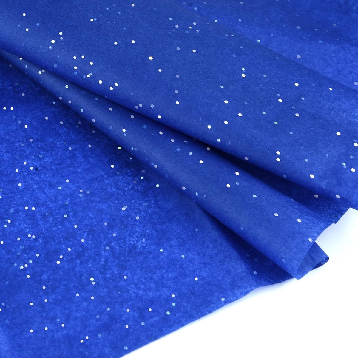 Glitterpapier voor inpakken 50x66cm, glitterpapier koningsblauw vloeipapier vellen voor boeketverpakking, kerstverjaardag, cadeauverpakking, knutselbenodigdheden, 10 vellen