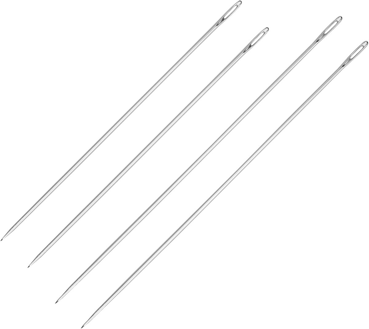 2 stuks extra lange weefnaalden met groot oog voor meubels - 6 inch (15 cm) rechte handnaainaalden van roestvrij staal, eenvoudig in te rijgen voor leer, behang en dikke stoffen