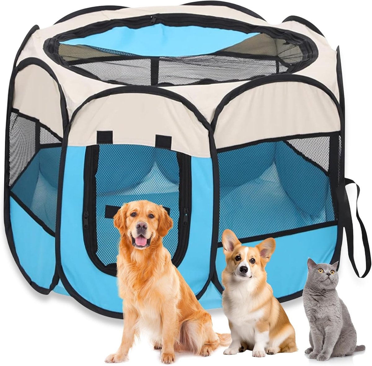 opvouwbare box voor honden en katten, draagbare puppybox, hondenbox, opvouwbaar, waterdicht Oxford-doek, voor honden, katten, honden, konijnen