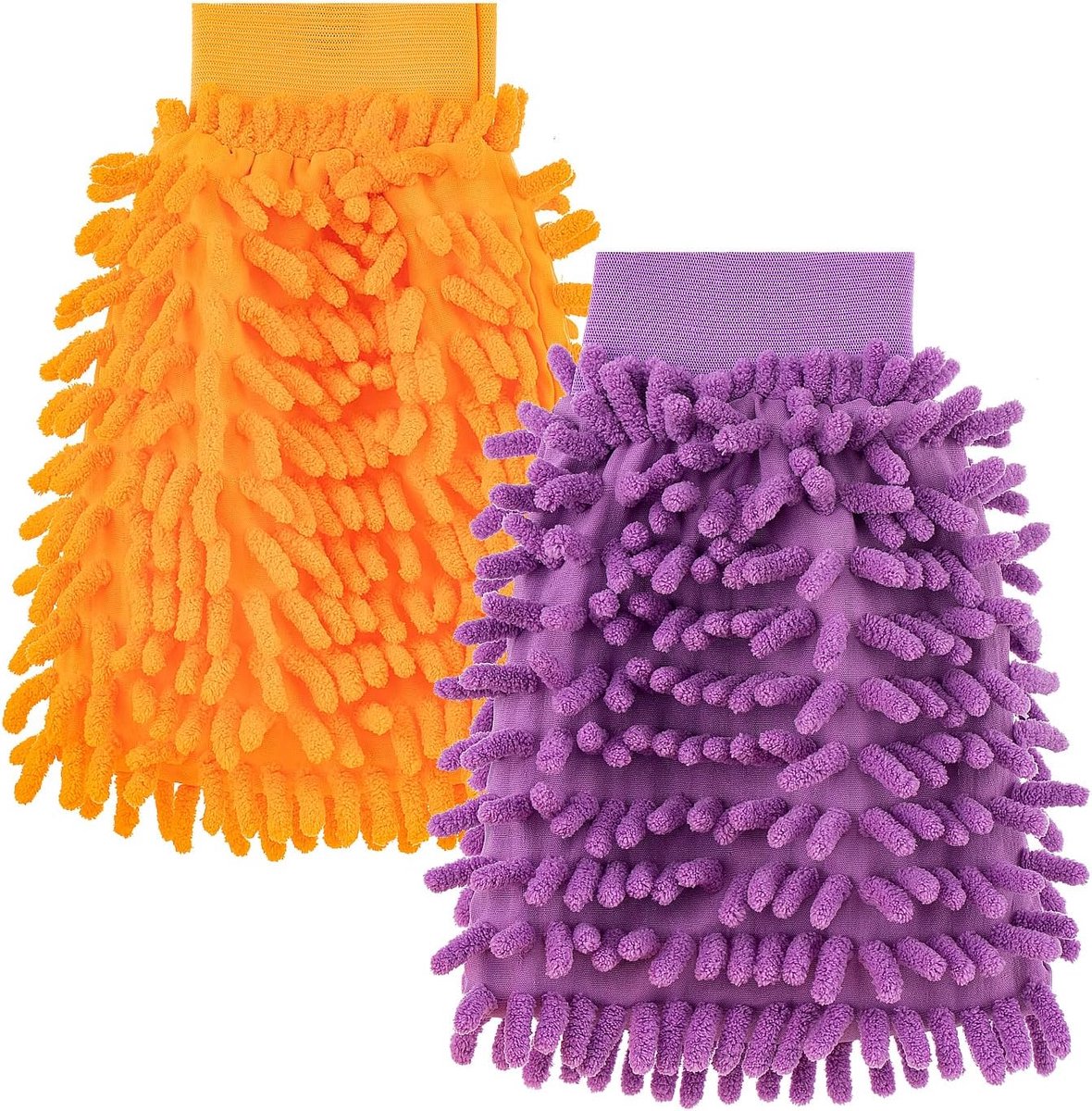 - dubbelzijdige microvezel washandschoen voor autoreiniging - 2 stuks