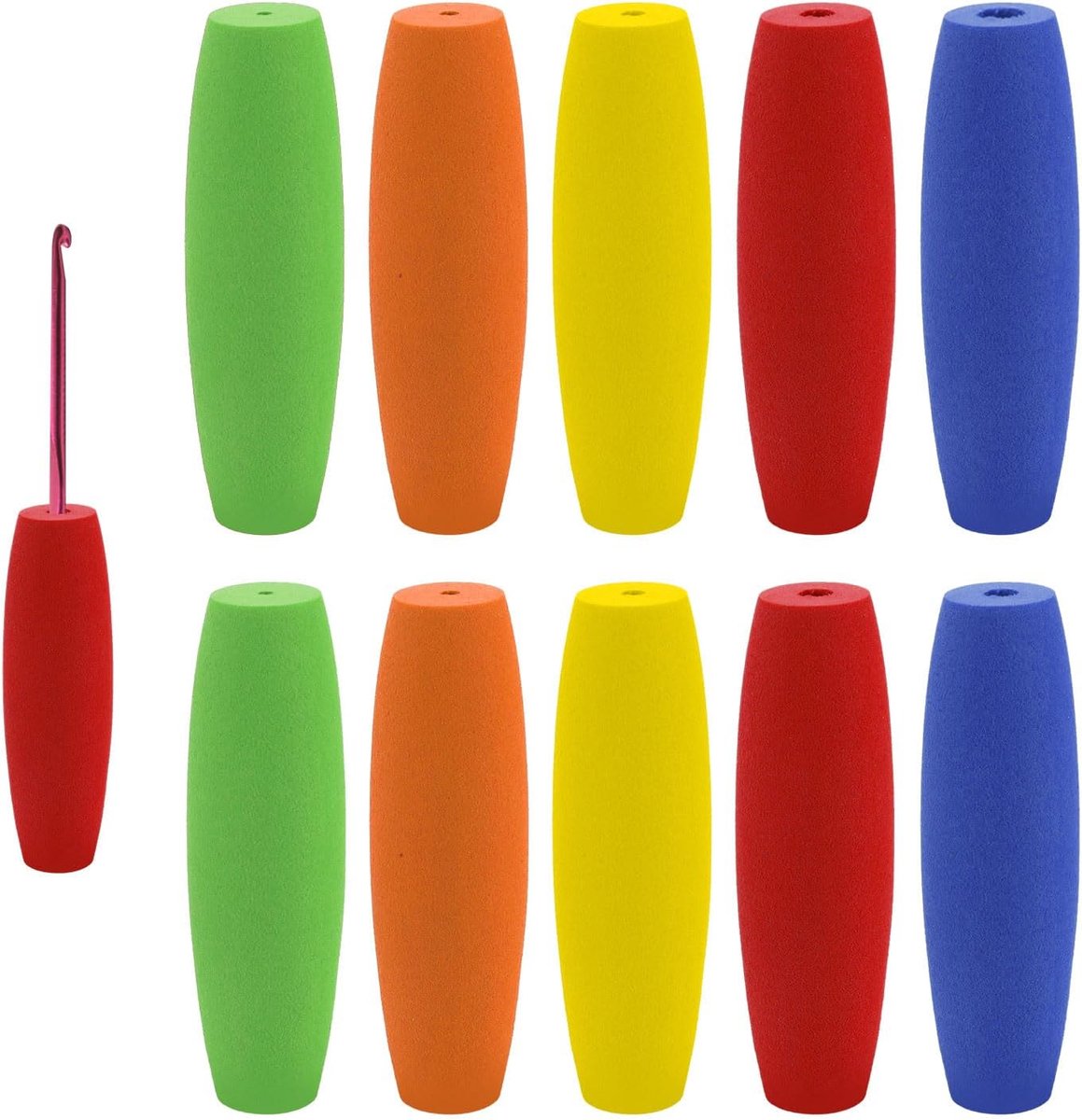10 Stuks Haaknaald Grepen, Haakgrepen voor Haken Ergonomische Haaknaald Grip Verwijderbare Haaknaald Greep Grepen voor Haaknaalden Van 2 mm Tot 10 mm
