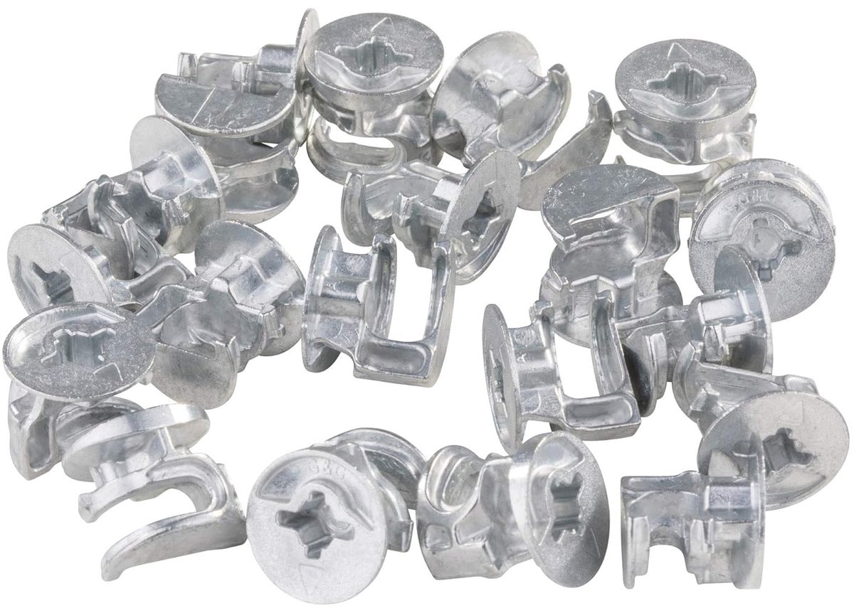 50 x excentrische meubelverbinders, kastverbinders, diameter 15 mm, plaatdikte 17-18 mm