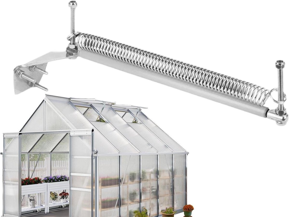 Automatische Raamopener - Kasventilatie Tool - Klimaatbeheersing Kas - Mechanisch Systeem - 31 x 5 cm - Zilver