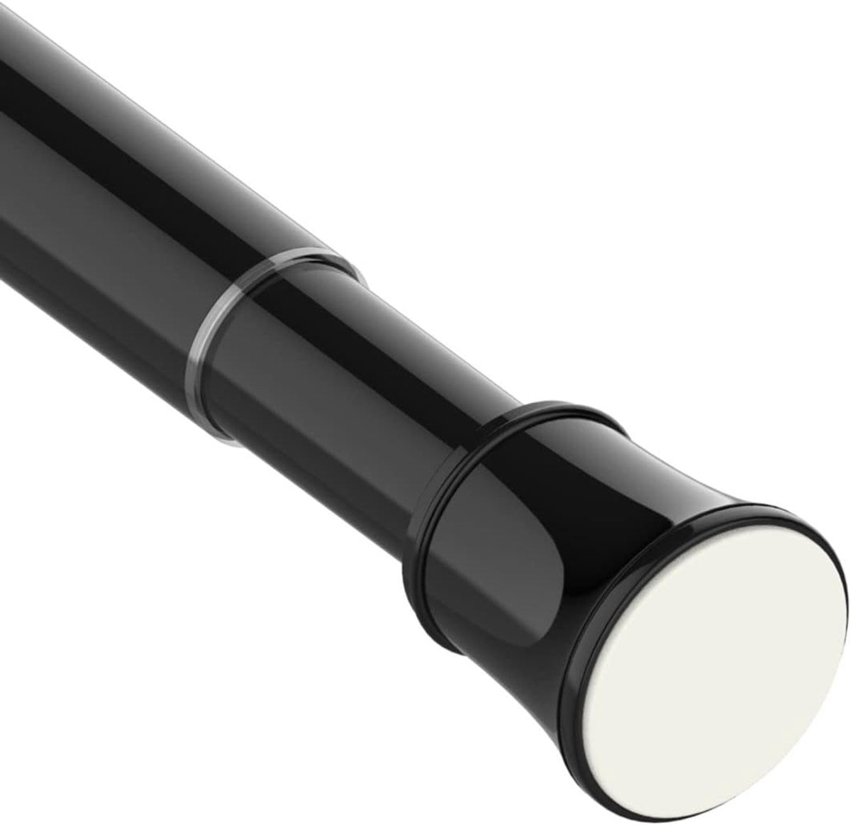 1 Exemplaar uitschuifbare gordijnroede, telescopische roede met spanner, boren niet nodig, verstelbare gordijnroede voor kledingkast, douche, slaapkamer, deuropening (85-190 cm, zwart)