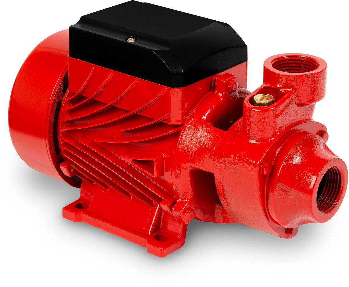 EBERTH waterpomp, tuinpomp, centrifugaalpomp, zuigpomp, 1 inch aansluiting, vermogen 370 watt, aanzuighoogte 8 m, opvoerhoogte 35 m, debiet 2.100 l/u, zelfaanzuigend, elektrisch 230 V, voor helder water