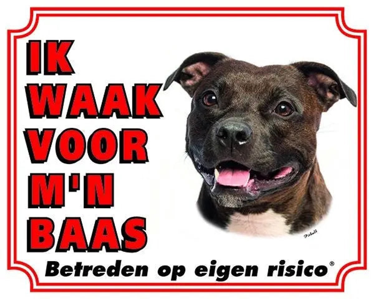 Bol.com Pit Bull Waakbord - Ik waak voor mijn baas aanbieding