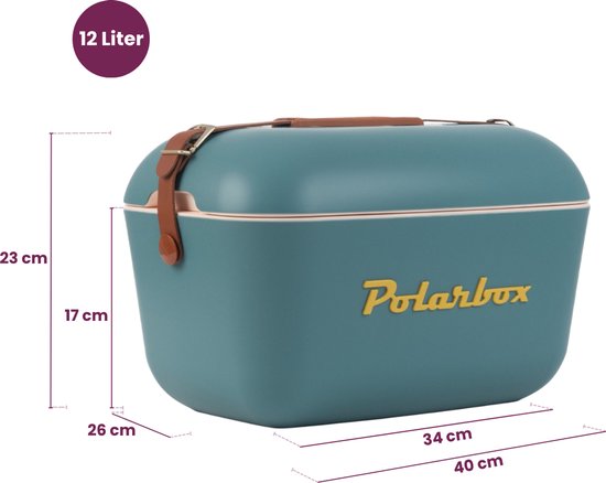 Polarbox Koelbox met Schouderband - Marineblauw Mustard - 12 Liter van Merkloos — afbeelding 3