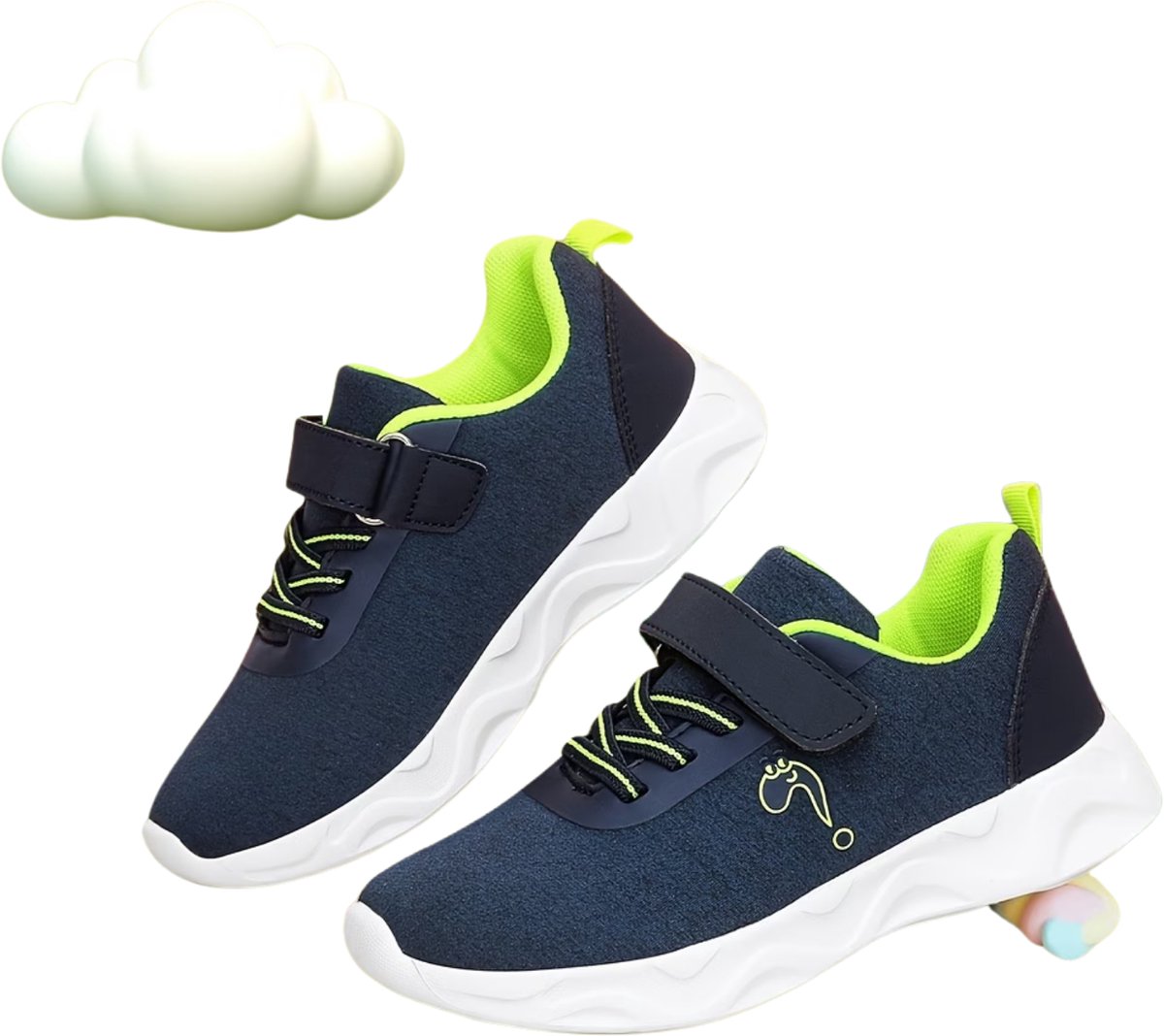 Currero Schoenen Meisjes Sneakers Comfortabel Wandelschoenen Casual Kinder Schoenen Donkerblauw 34.5
