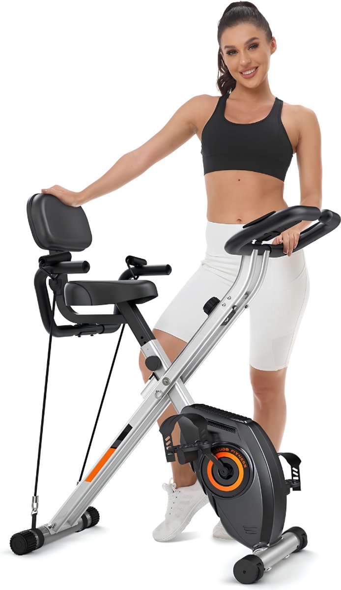 JCP® Home Trainer - Hometrainer Fiets - Fitnessfiets - Zwart/Grijs - 71cm x 39cm x 105cm