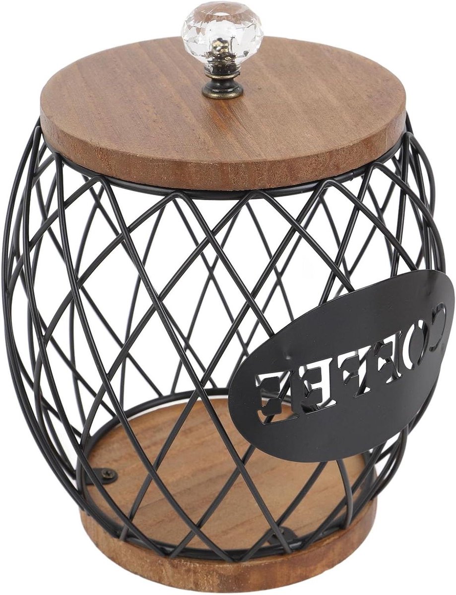 Koffiecapsulehouder - Capsulehouder - Keuken Organisatie - Stijlvol Metaaldraad - 17x17x17 cm - Zwart