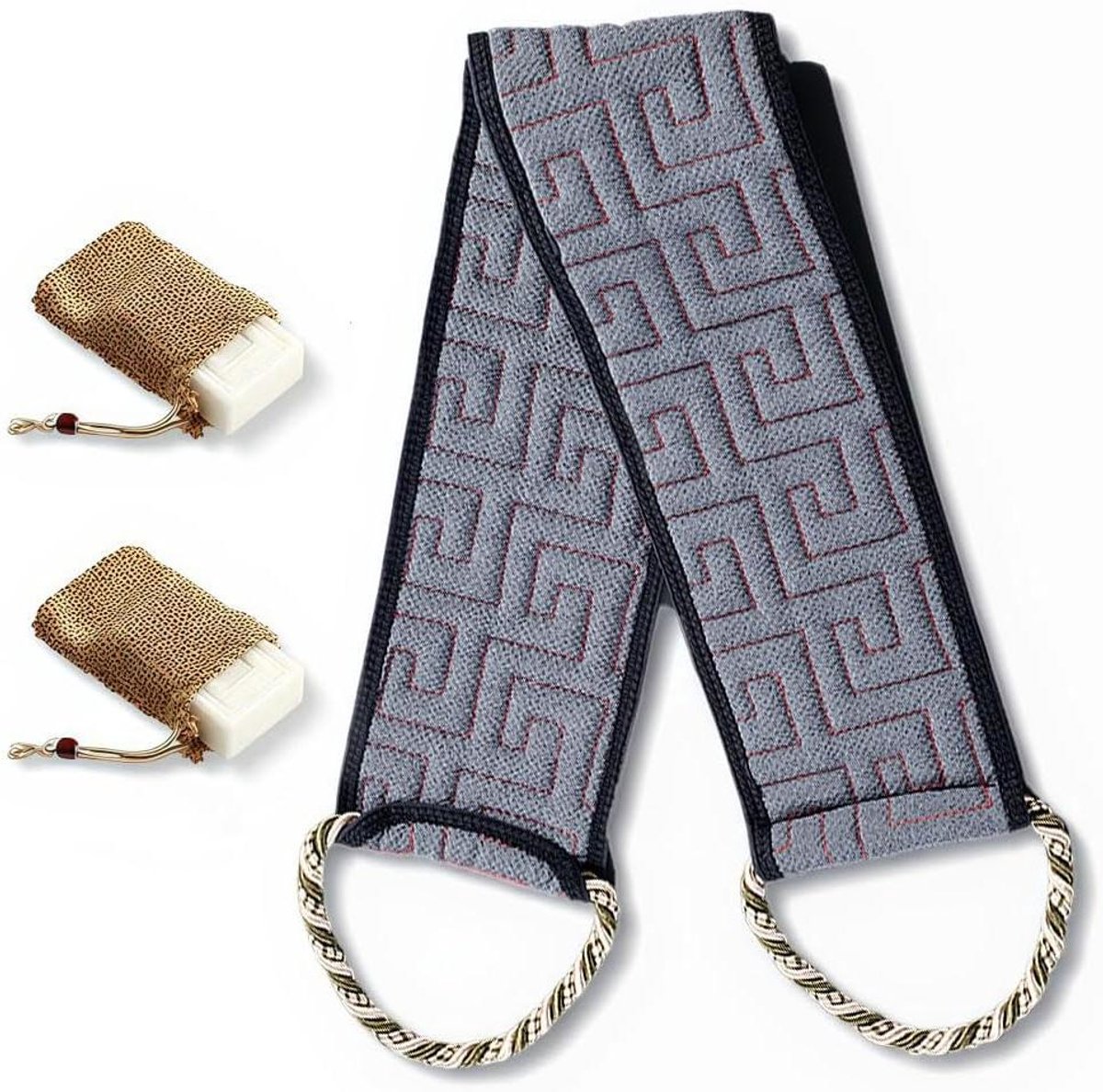 Douche set - Bad accessoire - Huid reinigen - Extra lange band - 2 zeepzakjes - Niet gespecificeerd