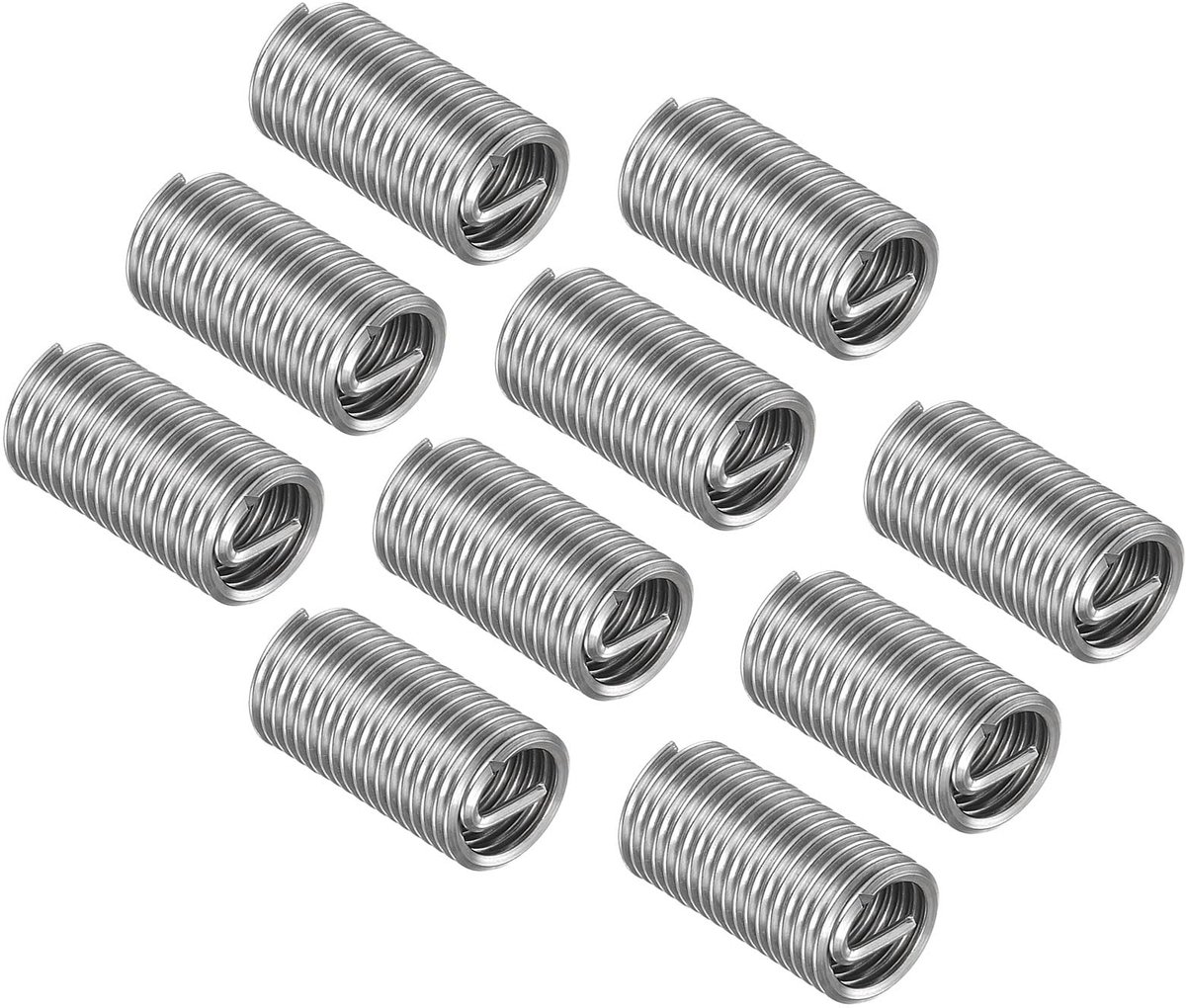 Draadinzetstukken, M10 x 1,5 3D 30 mm lengte, spiraalinzetstuk van roestvrij staal 304 voor schroef - (toepassingen: voor autoreparaties), 10 stuks