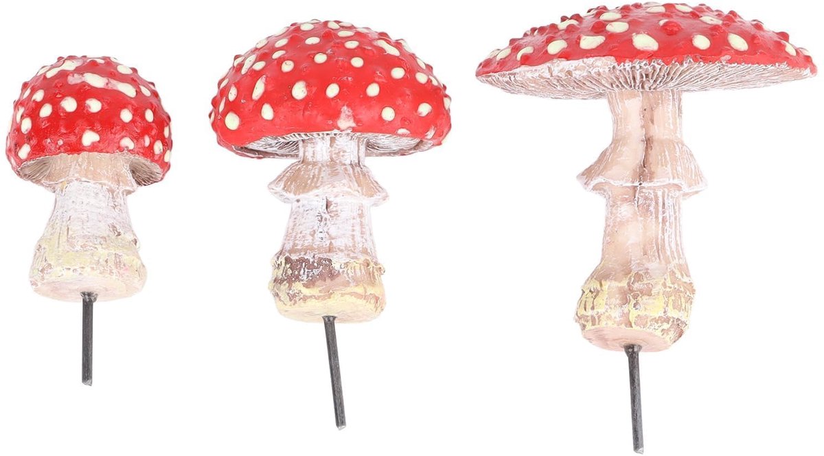 Tuin Paddenstoelen Set, 3 Stuks Glow in the Dark Ornamenten voor Buiten Fairy Tuin Decoratie Accessoires