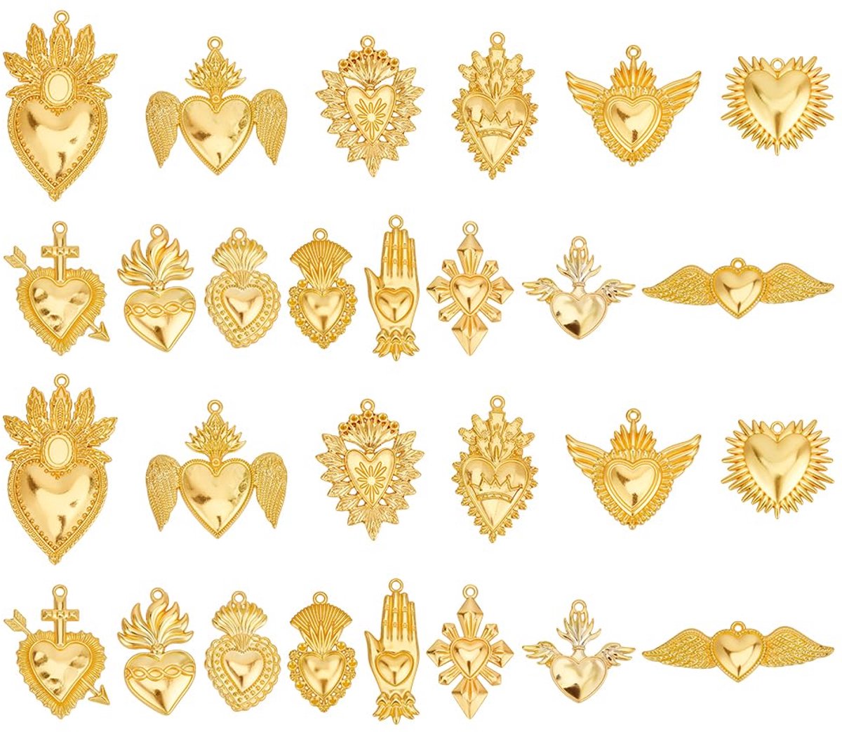 Hart hanger Gouden Zirkonia Hart hanger Hanger in Liefdesvorm uit Legering met Buigringen voor Sieraden Maken