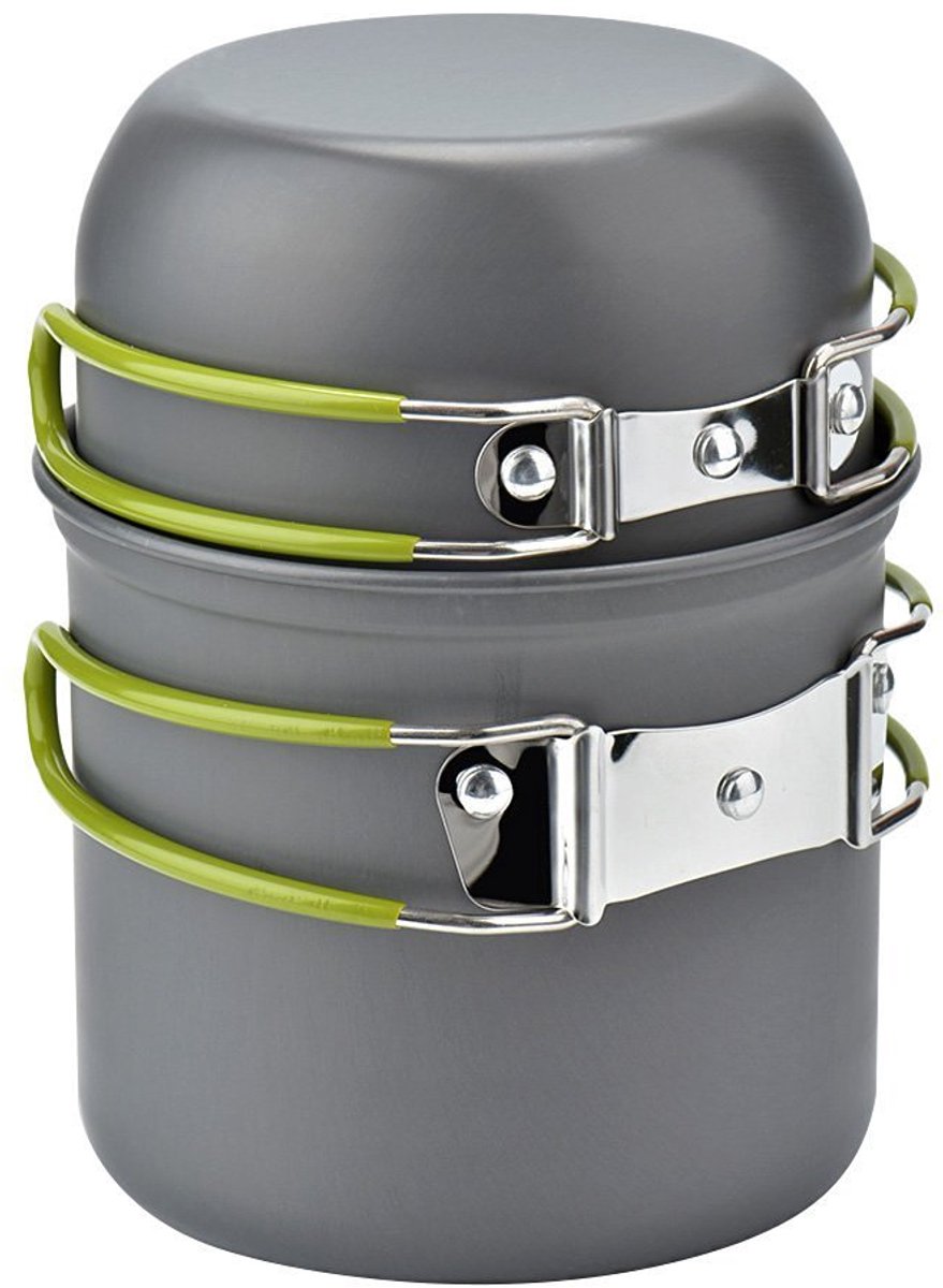 Camping Wandelen Backpacken Pot Pan Kookgerei Outdoor Koken Kom Set, Aluminium