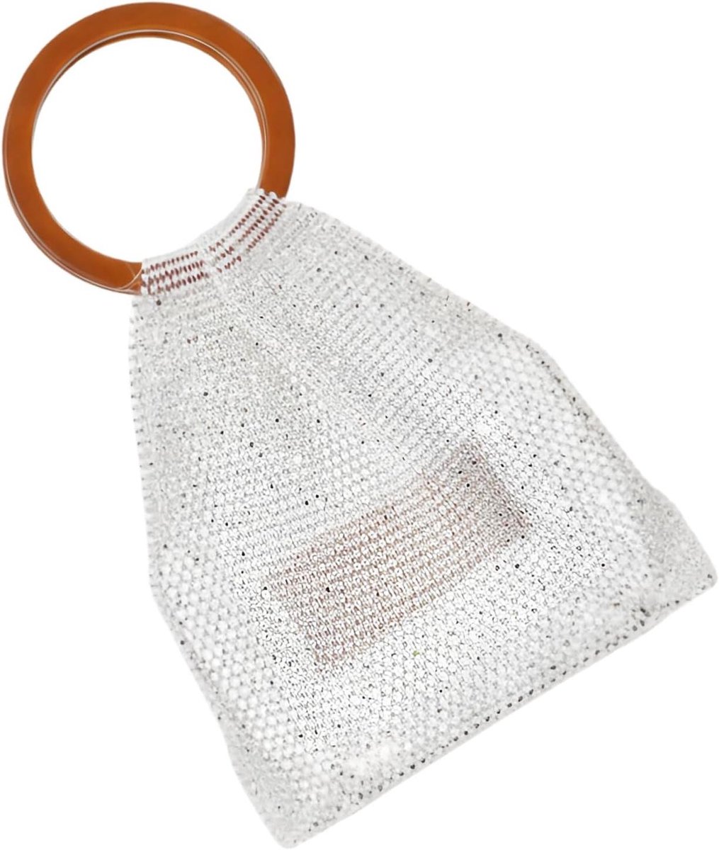 Gevlochten Schoudertas - Kristallen Portemonnee - Dagelijkse Stijl - Handgeweven Design - 25 x 20 cm - Niet gespecificeerd