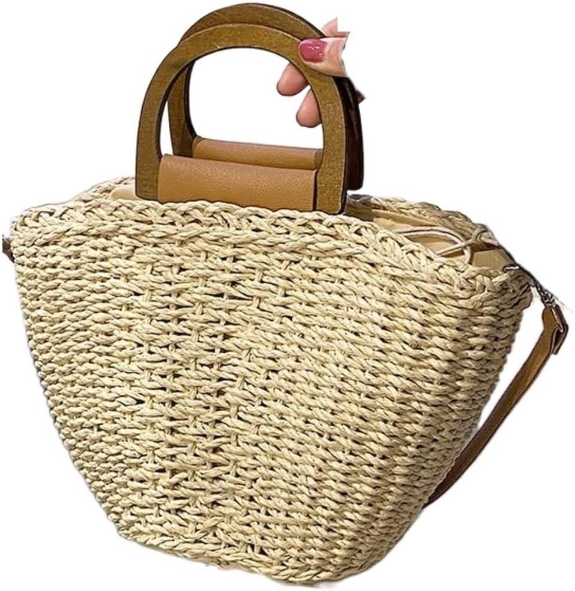Strandtas Rieten Tas - Zomer Rattan Tas - Casual Gebruik - Handgemaakt Geweven Ontwerp