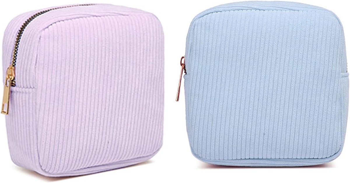 2-delige mini-etui, eenvoudige effen hoes, hygiënetas, draagbare reistas, modieuze kleine tas