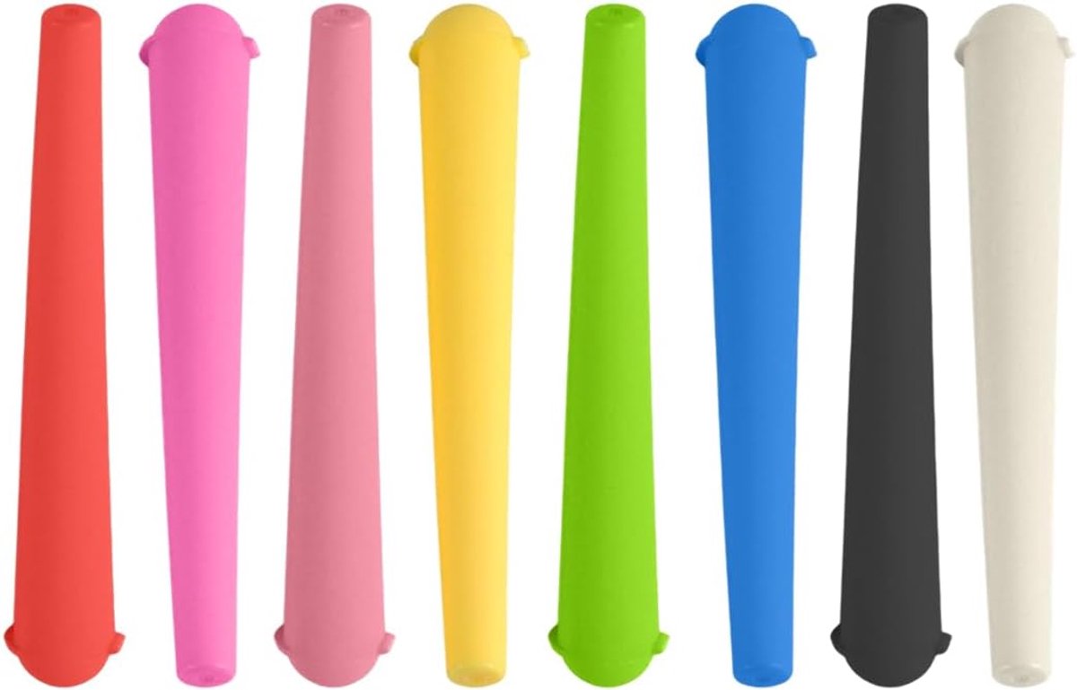 8 stuks, herbruikbare PP-hoezen voor opslag en transport, joint tube en accessoires voor joint en blunt papier (120 mm) (8 kleuren)