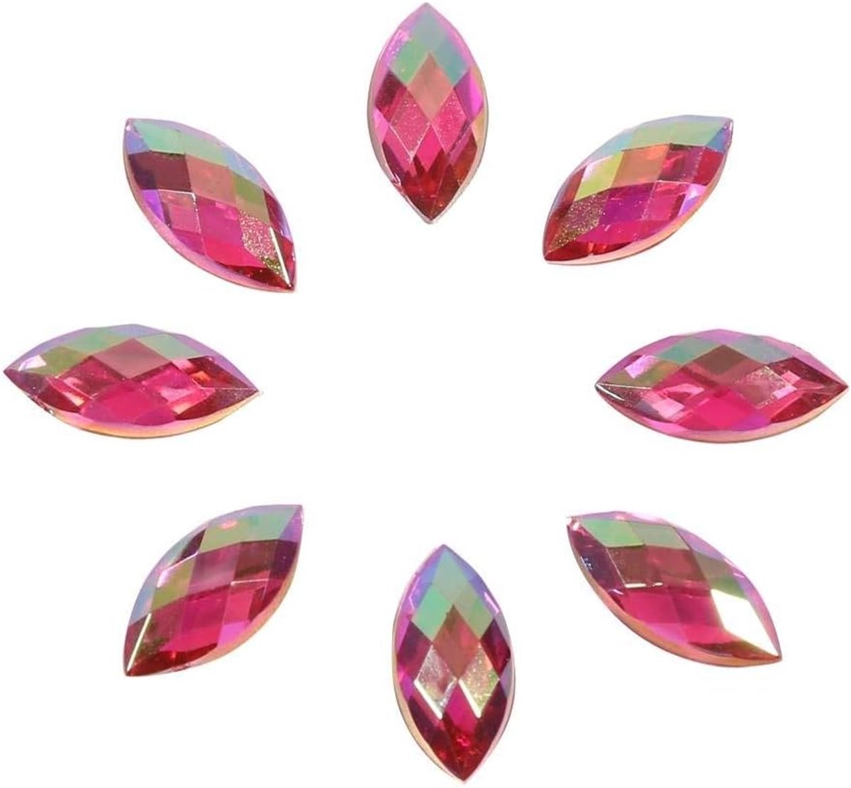 500 pcs AB Gemmes Acrylique Rhinestone à Coudre Oeil de Cheval pour Accessoires Décoration de Vêtement(08Rose clair)