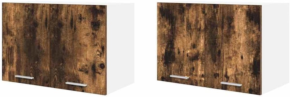 Keukenkast Hangend - Wandkast Keuken - Keuken Organiseren - Eenvoudig Design - 60 x 31 x 40 cm - Eiken Wit