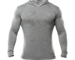 Sportschool Slank Lange mouw Bodybuilding Hoodies Sport Top Overhemden Katoen en spandex