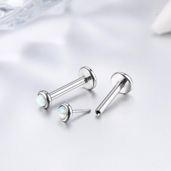 Labretstaafjes van G23 titanium, lippiercing, sieraden, geen schroefdraad, Medusa-piercings, Monroe, lipstaafje, neusstuds, neuspiercings, conch, tragus, helix, 2 stuks — afbeelding 2